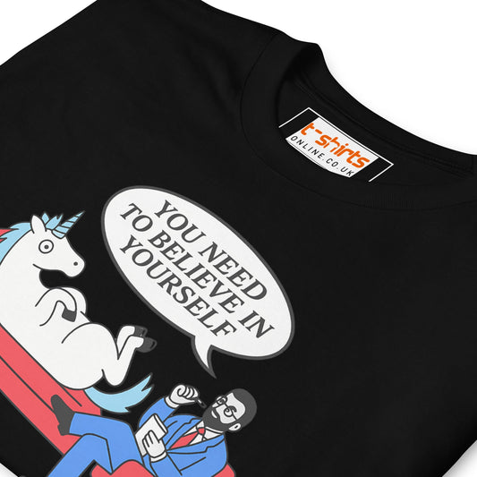 Believe in Yourself T-Shirt | Unicorn T-Shirt - Sand - T-Shirts Online