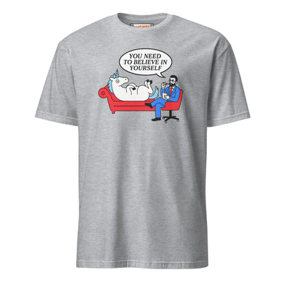 Believe in Yourself T-Shirt | Unicorn T-Shirt - Sport Grey - T-Shirts Online