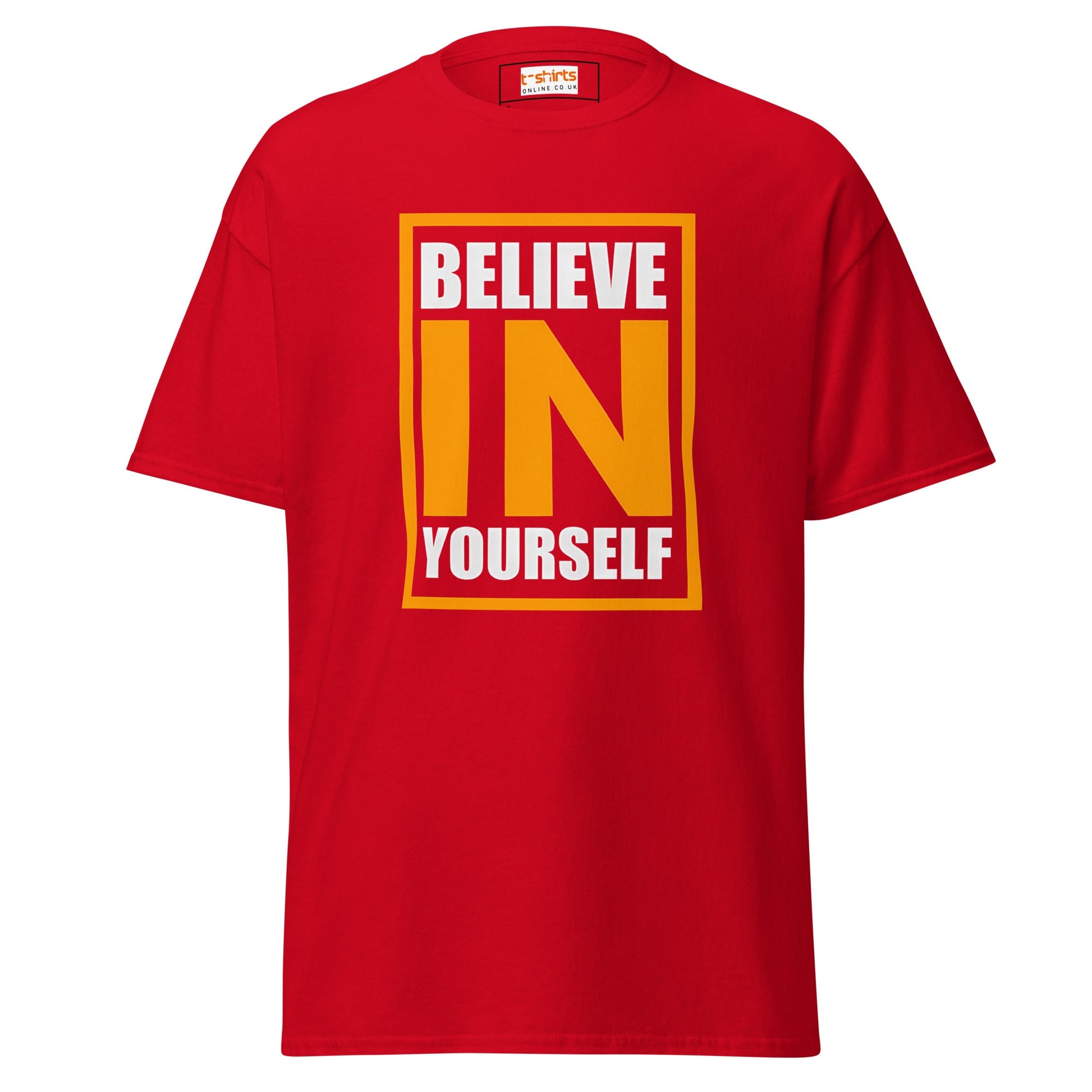 Believe in Yourself | Upbeat T-Shirt - Red - T-Shirts Online