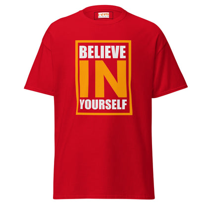 Believe in Yourself | Upbeat T-Shirt - Red - T-Shirts Online
