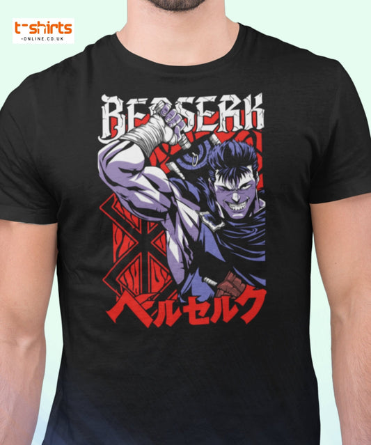 Berserk T-Shirt | Guts Anime Manga Fan Art Tee - Black - T-Shirts Online