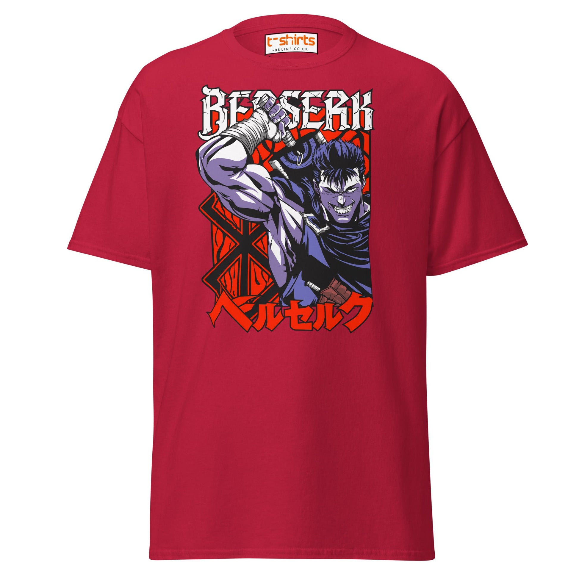 Berserk T-Shirt | Guts Anime Manga Fan Art Tee - Cardinal - T-Shirts Online