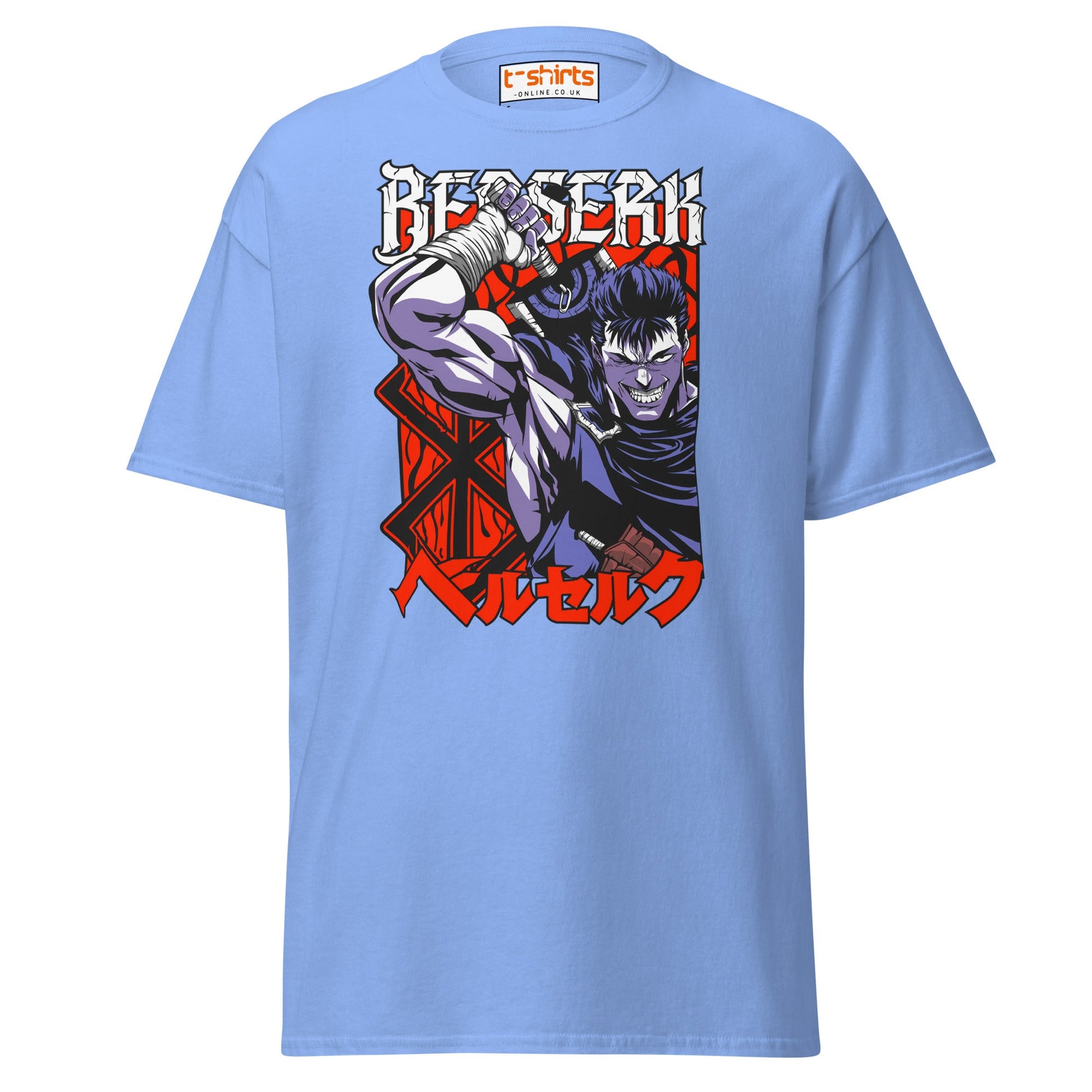 Berserk T-Shirt | Guts Anime Manga Fan Art Tee - Carolina Blue - T-Shirts Online