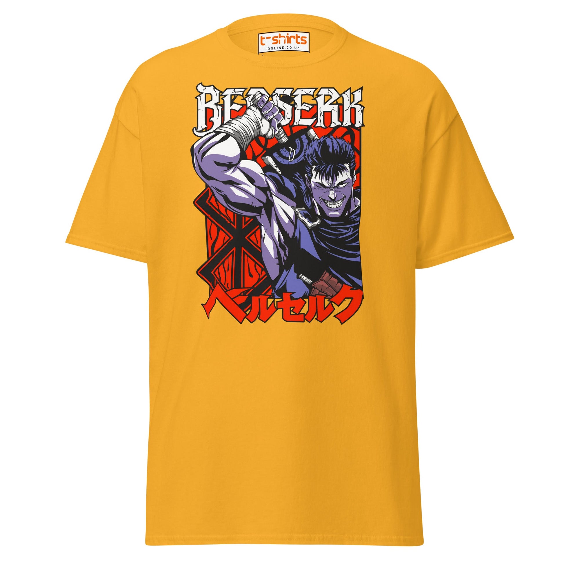 Berserk T-Shirt | Guts Anime Manga Fan Art Tee - Gold - T-Shirts Online