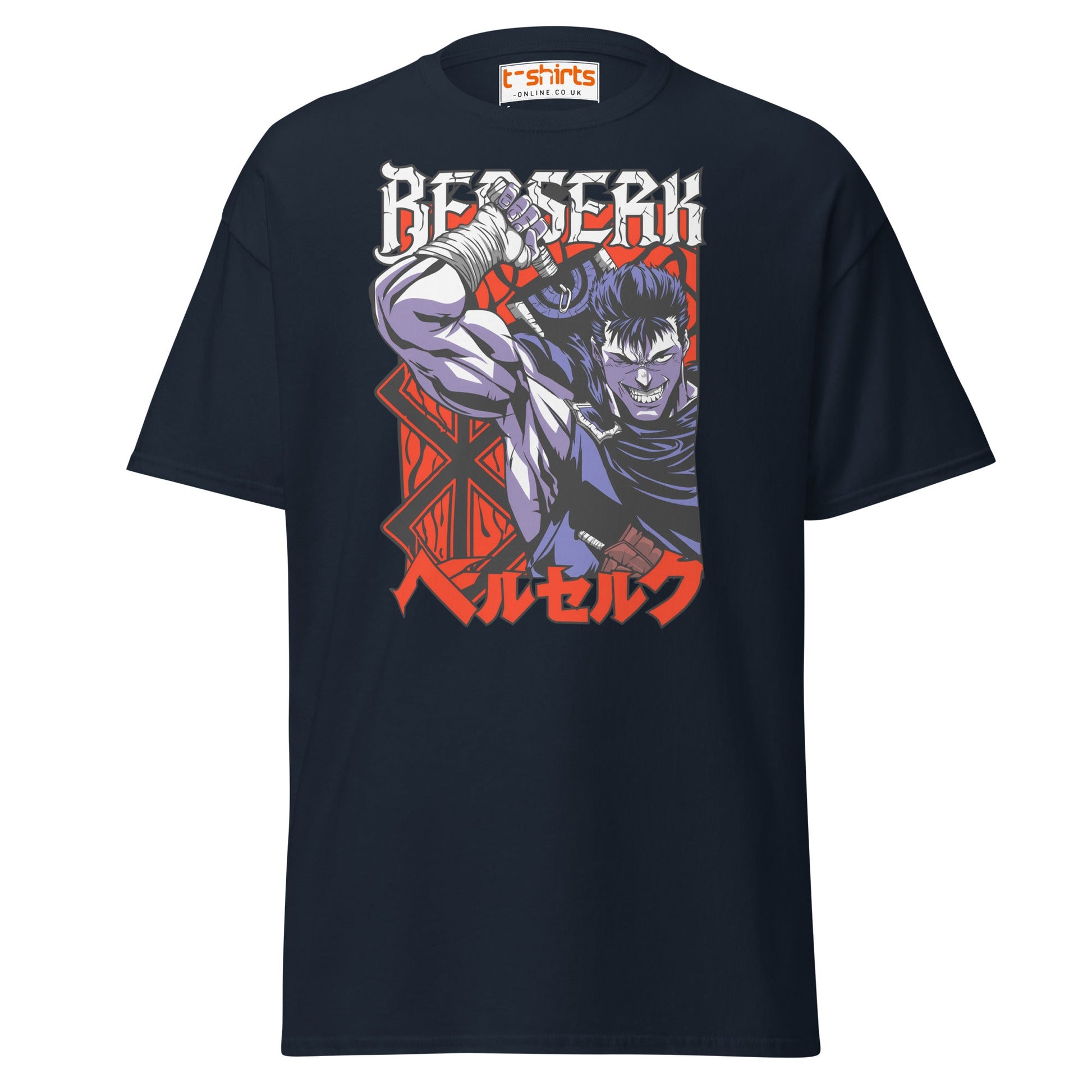 Berserk T-Shirt | Guts Anime Manga Fan Art Tee - Navy - T-Shirts Online