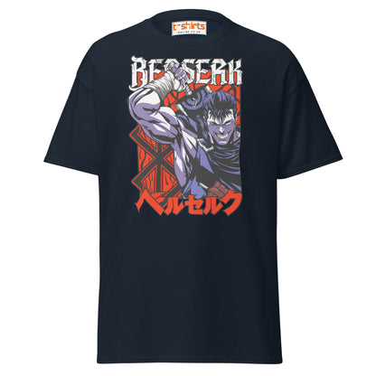 Berserk T-Shirt | Guts Anime Manga Fan Art Tee - Navy - T-Shirts Online