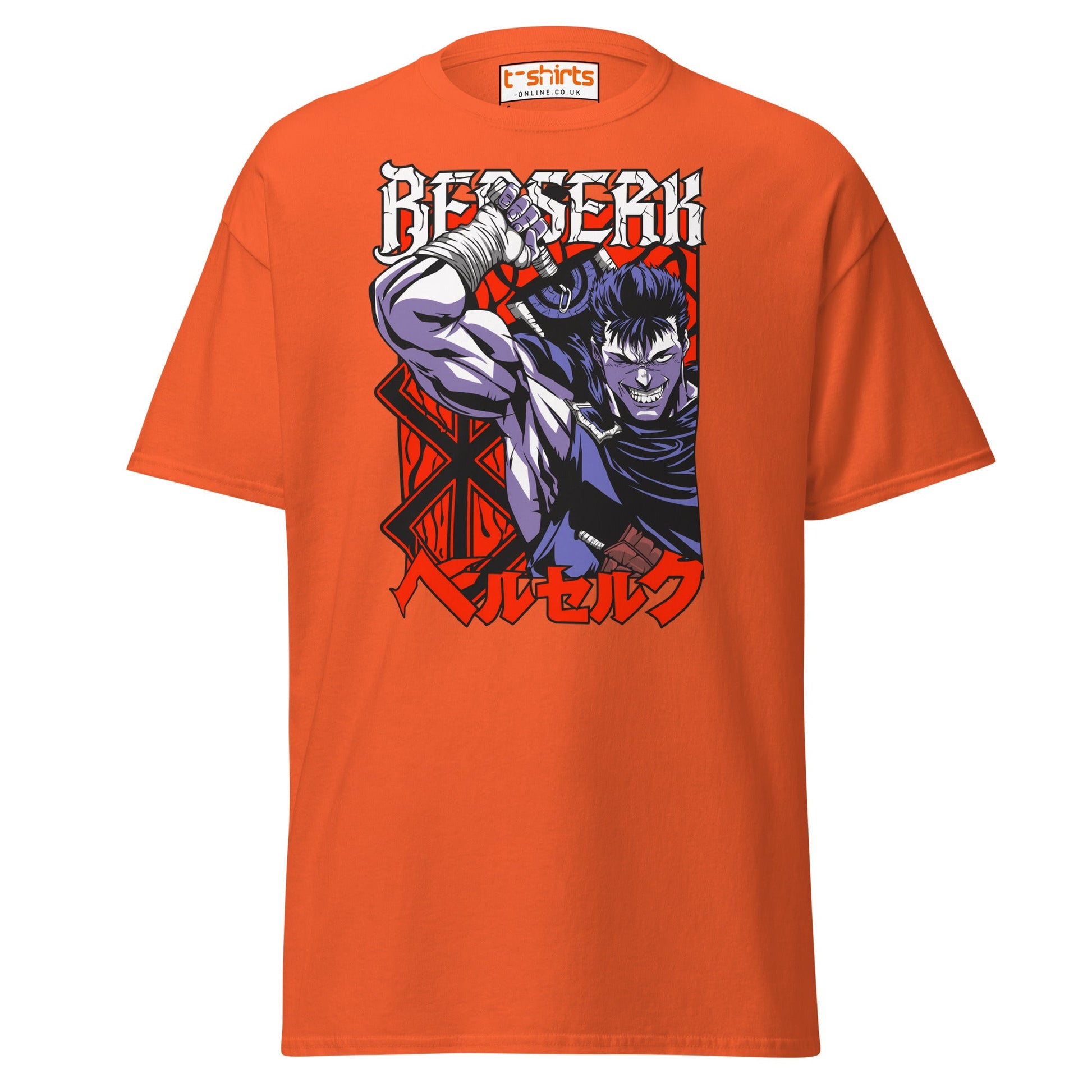 Berserk T-Shirt | Guts Anime Manga Fan Art Tee - Orange - T-Shirts Online