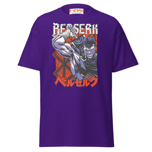 Berserk T-Shirt | Guts Anime Manga Fan Art Tee - Purple - T-Shirts Online