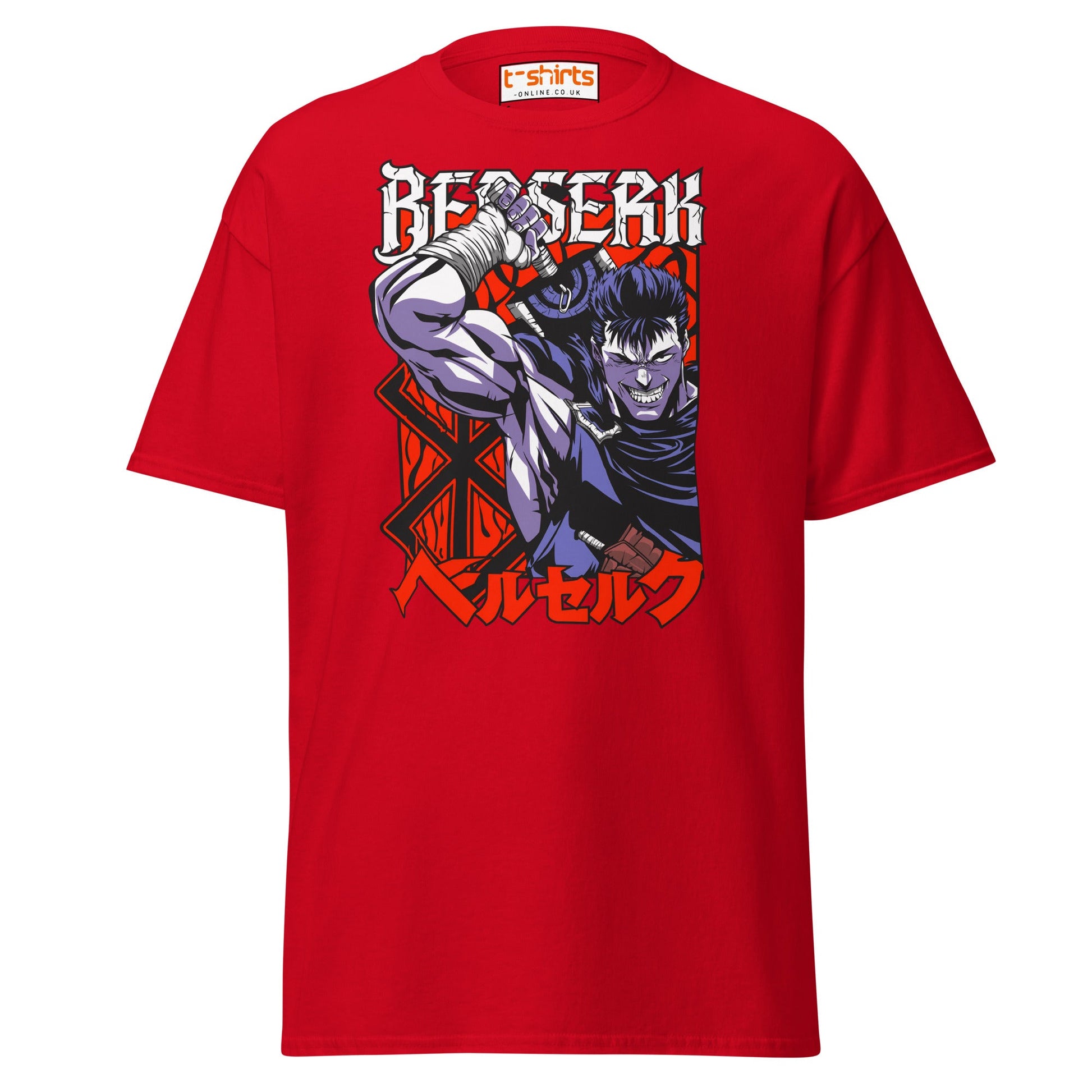 Berserk T-Shirt | Guts Anime Manga Fan Art Tee - Red - T-Shirts Online