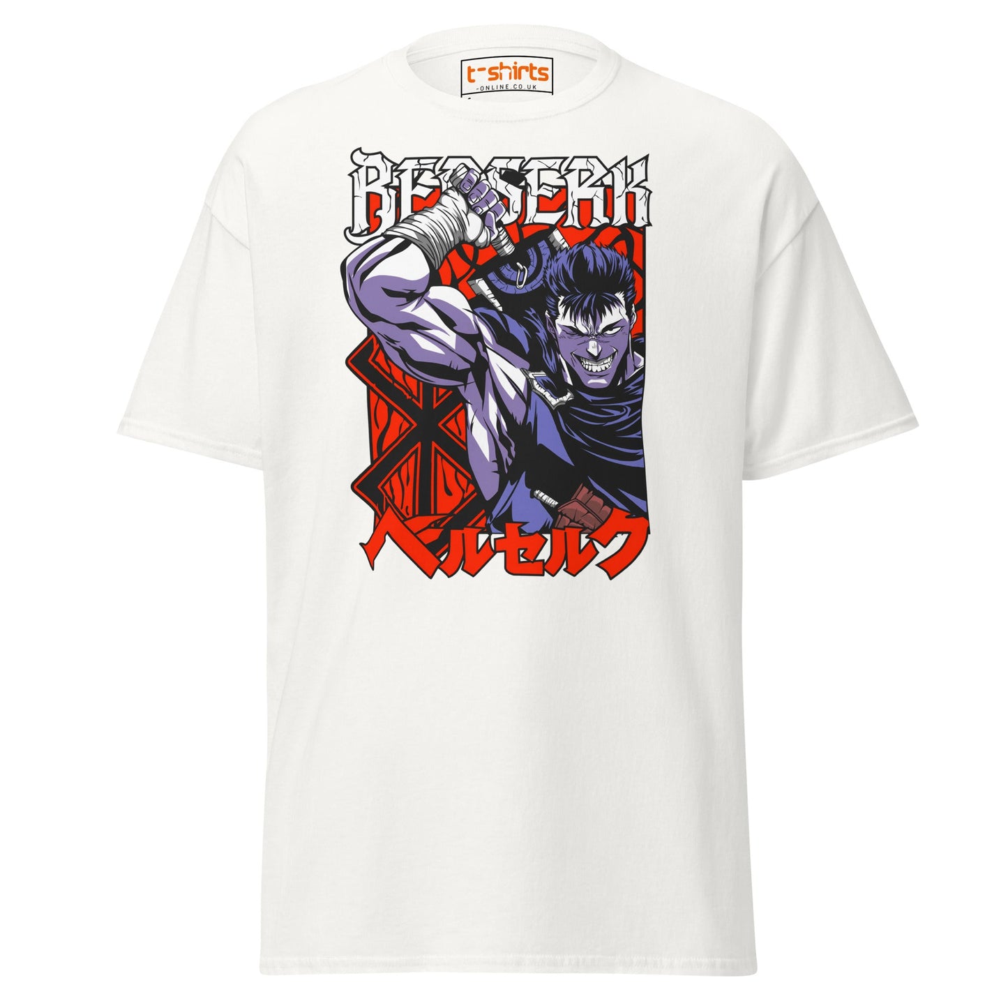 Berserk T-Shirt | Guts Anime Manga Fan Art Tee - White - T-Shirts Online