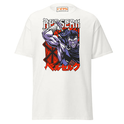 Berserk T-Shirt | Guts Anime Manga Fan Art Tee - White - T-Shirts Online