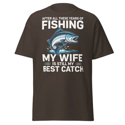 Best Catch Fishing Wife T-Shirt - Funny Fisherman Gift - Dark Chocolate - T-Shirts Online