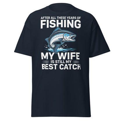 Best Catch Fishing Wife T-Shirt - Funny Fisherman Gift - Navy - T-Shirts Online