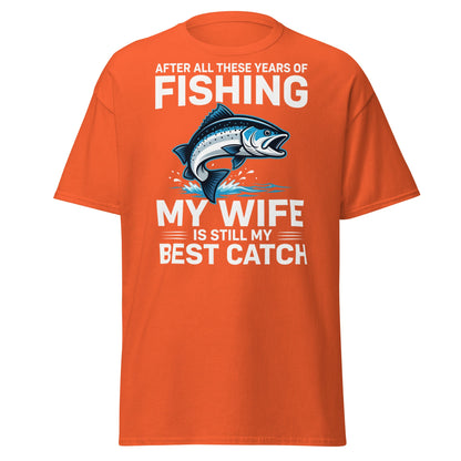 Best Catch Fishing Wife T-Shirt - Funny Fisherman Gift - Orange - T-Shirts Online