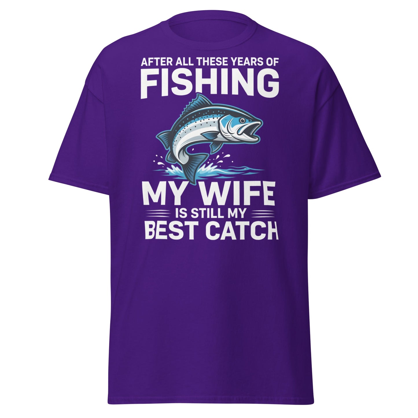 Best Catch Fishing Wife T-Shirt - Funny Fisherman Gift - Purple - T-Shirts Online