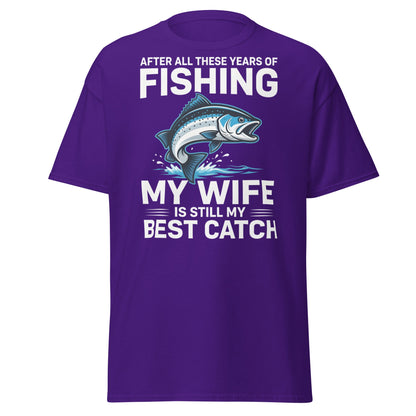 Best Catch Fishing Wife T-Shirt - Funny Fisherman Gift - Purple - T-Shirts Online