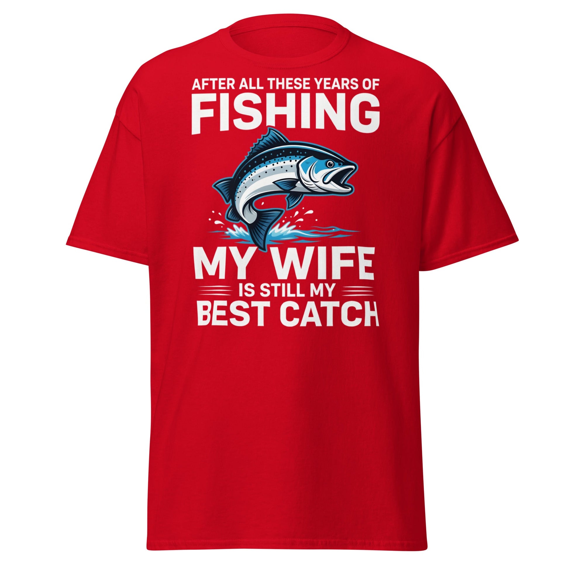 Best Catch Fishing Wife T-Shirt - Funny Fisherman Gift - Red - T-Shirts Online