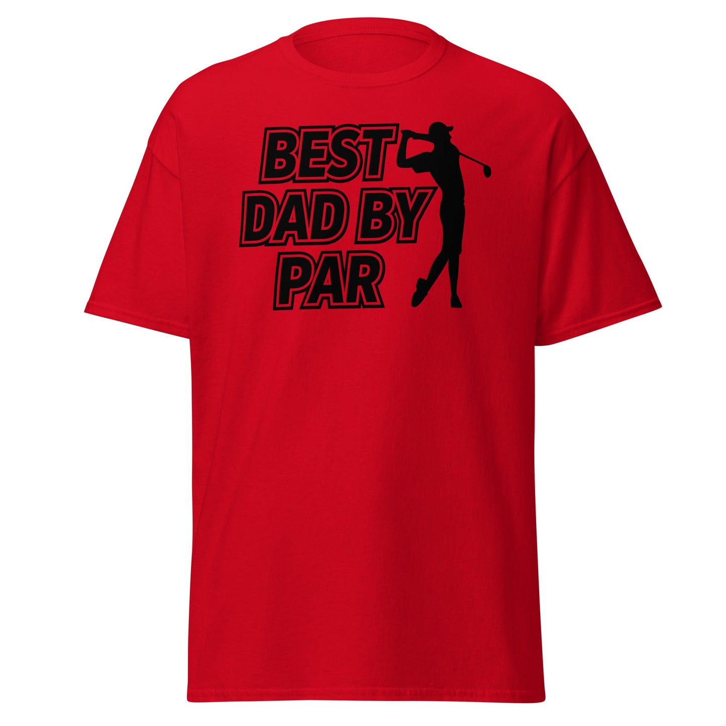 Best Dad By Par Golf T-Shirt - Funny Father's Day Tee - Red - T-Shirts Online