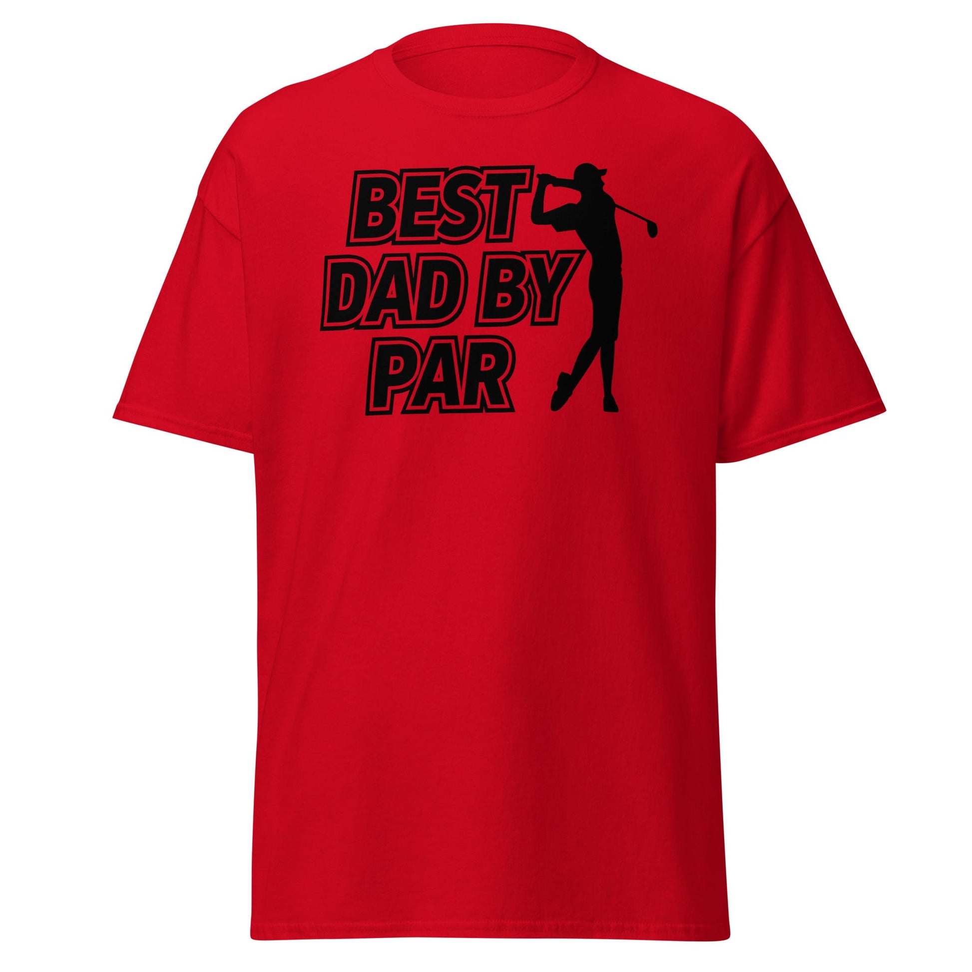 Best Dad By Par Golf T-Shirt - Funny Father's Day Tee - Red - T-Shirts Online