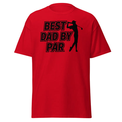 Best Dad By Par Golf T-Shirt - Funny Father's Day Tee - Red - T-Shirts Online