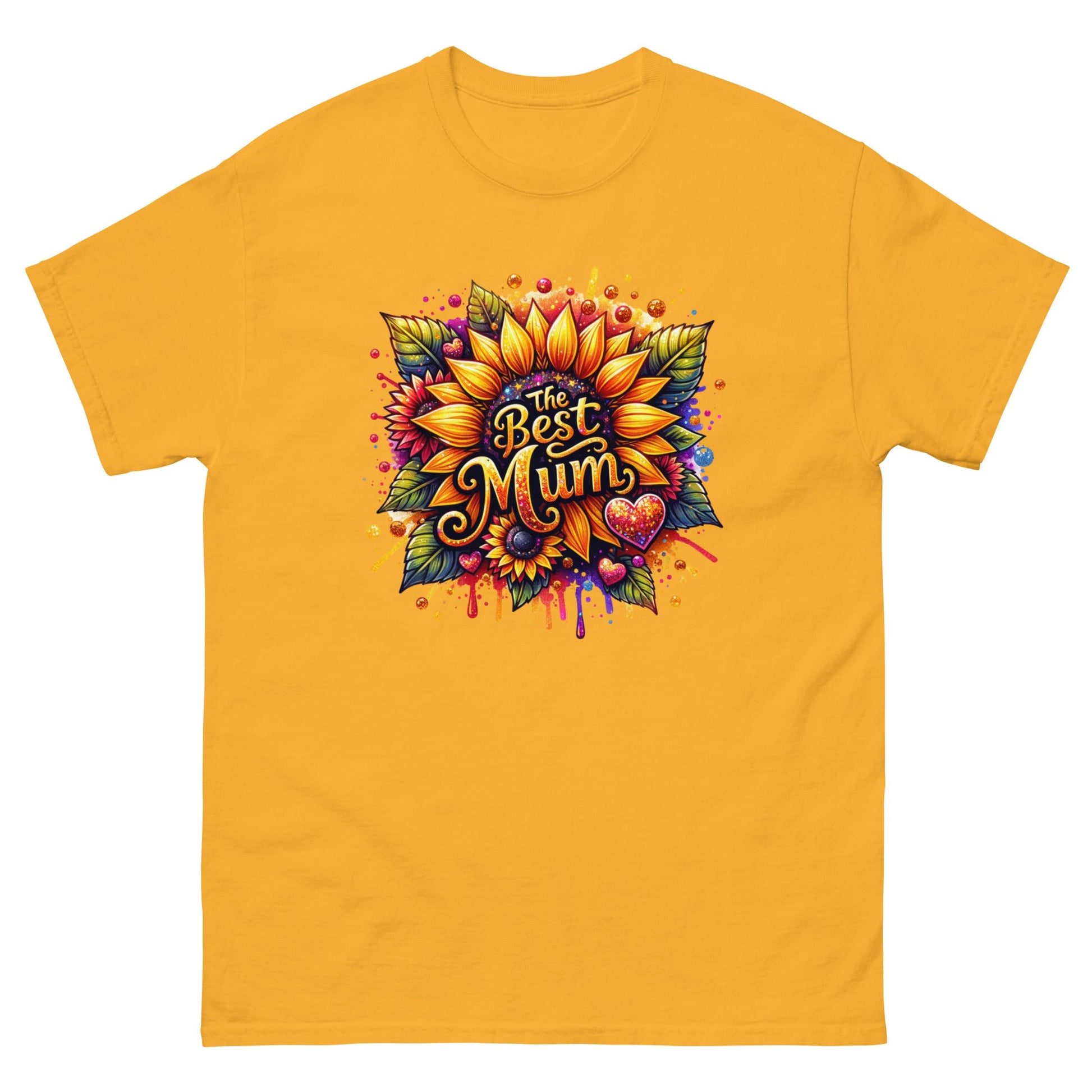 Best Mum Sunflower | Mother's Day T-Shirt - Gold - T-Shirts Online