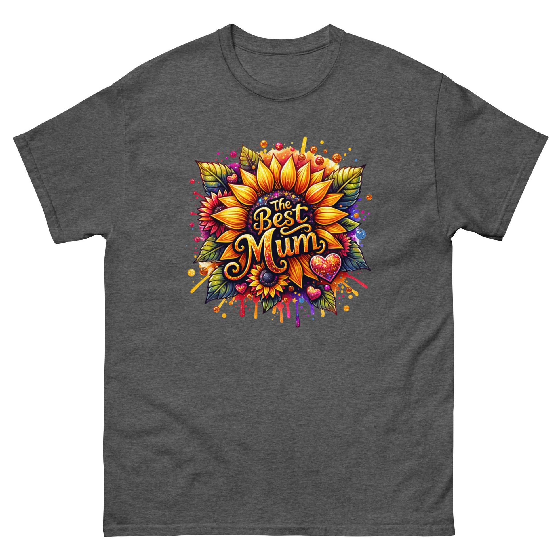 Best Mum Sunflower | Mother's Day T-Shirt - Dark Heather - T-Shirts Online