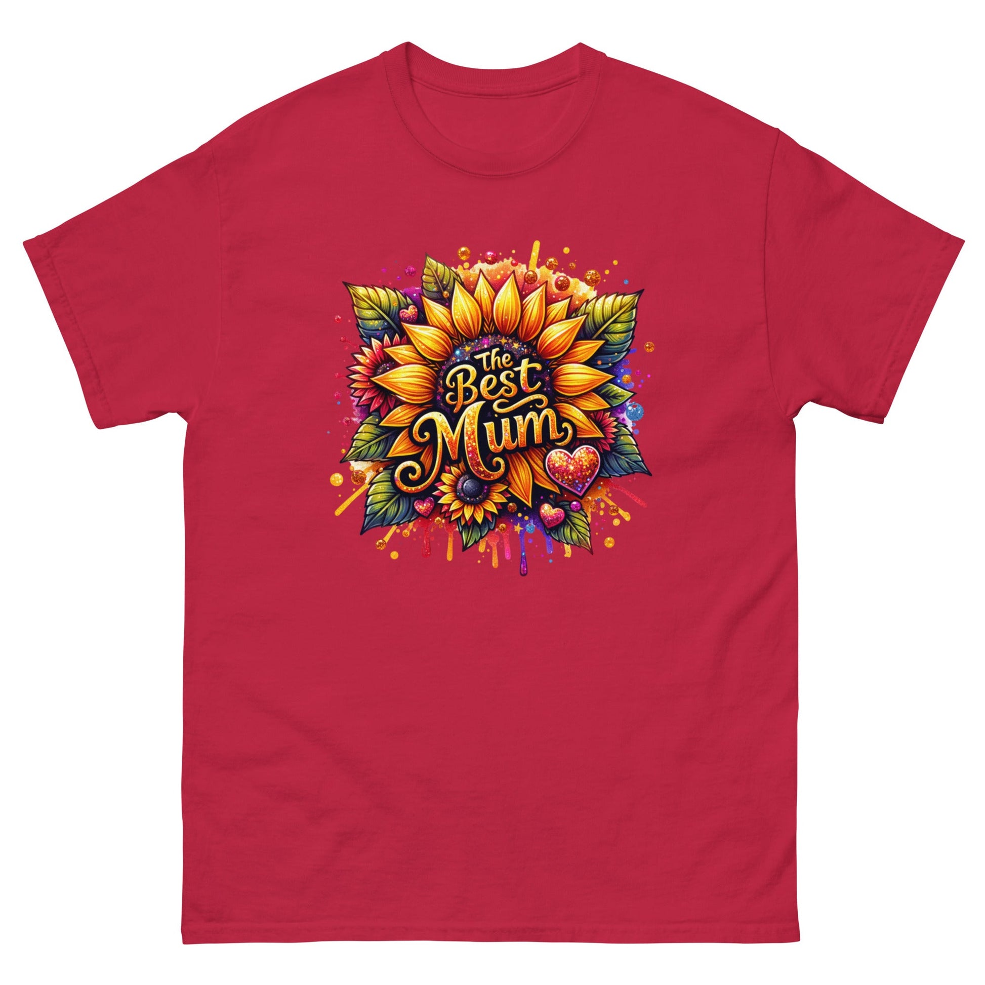 Best Mum Sunflower | Mother's Day T-Shirt - Cardinal - T-Shirts Online