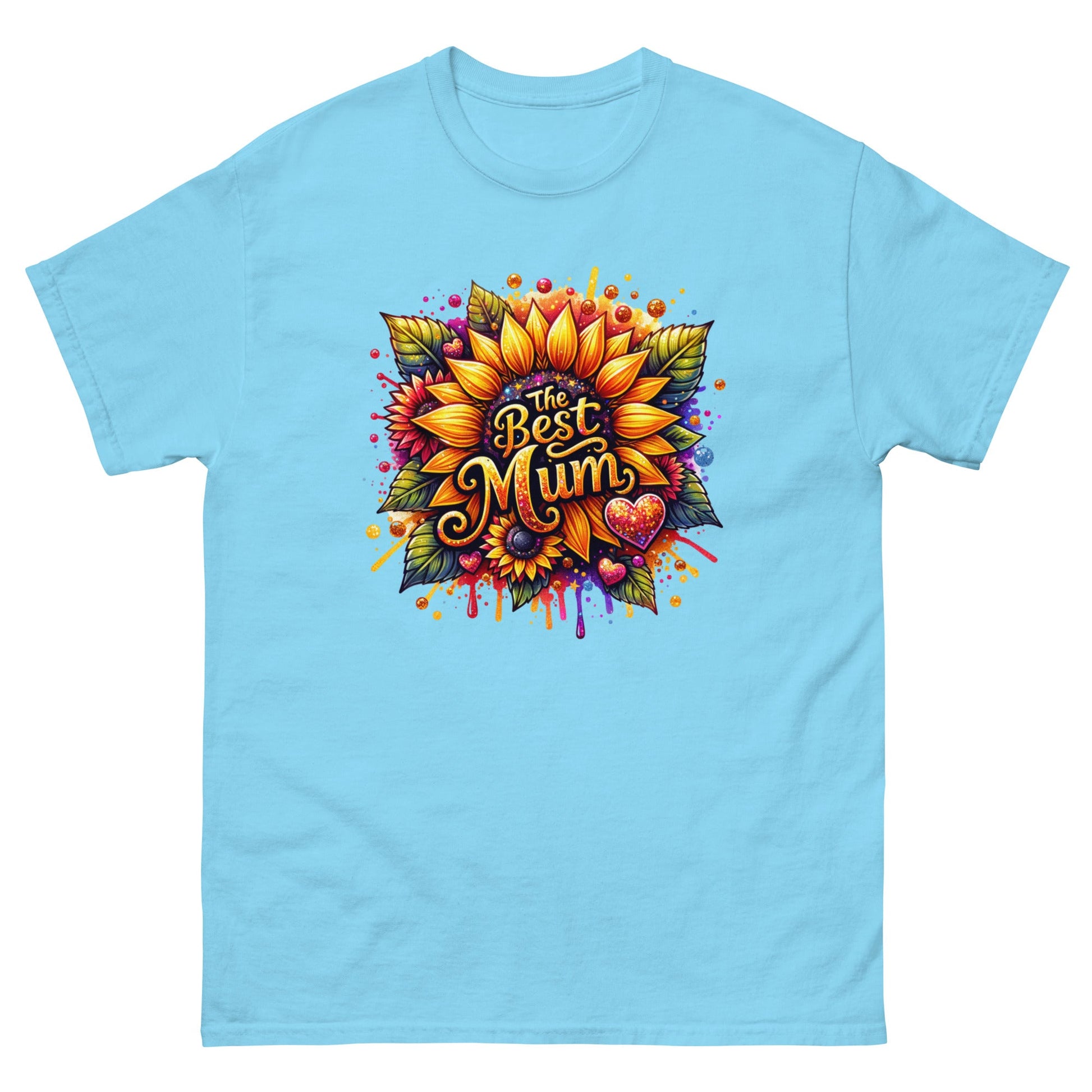 Best Mum Sunflower | Mother's Day T-Shirt - Sky - T-Shirts Online