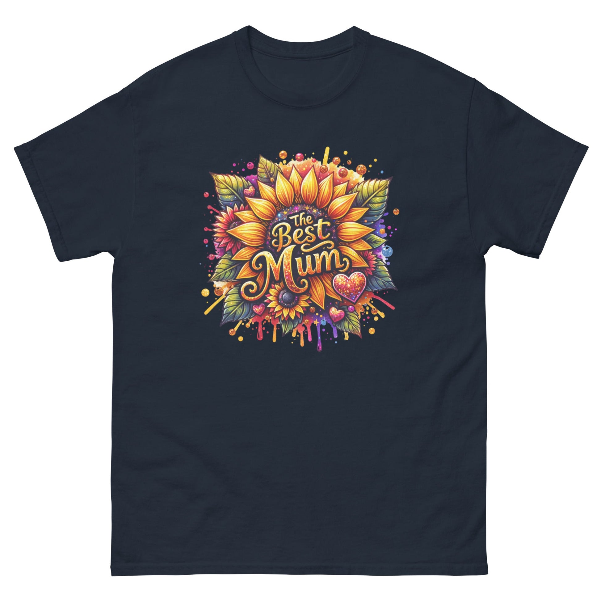 Best Mum Sunflower | Mother's Day T-Shirt - Navy - T-Shirts Online