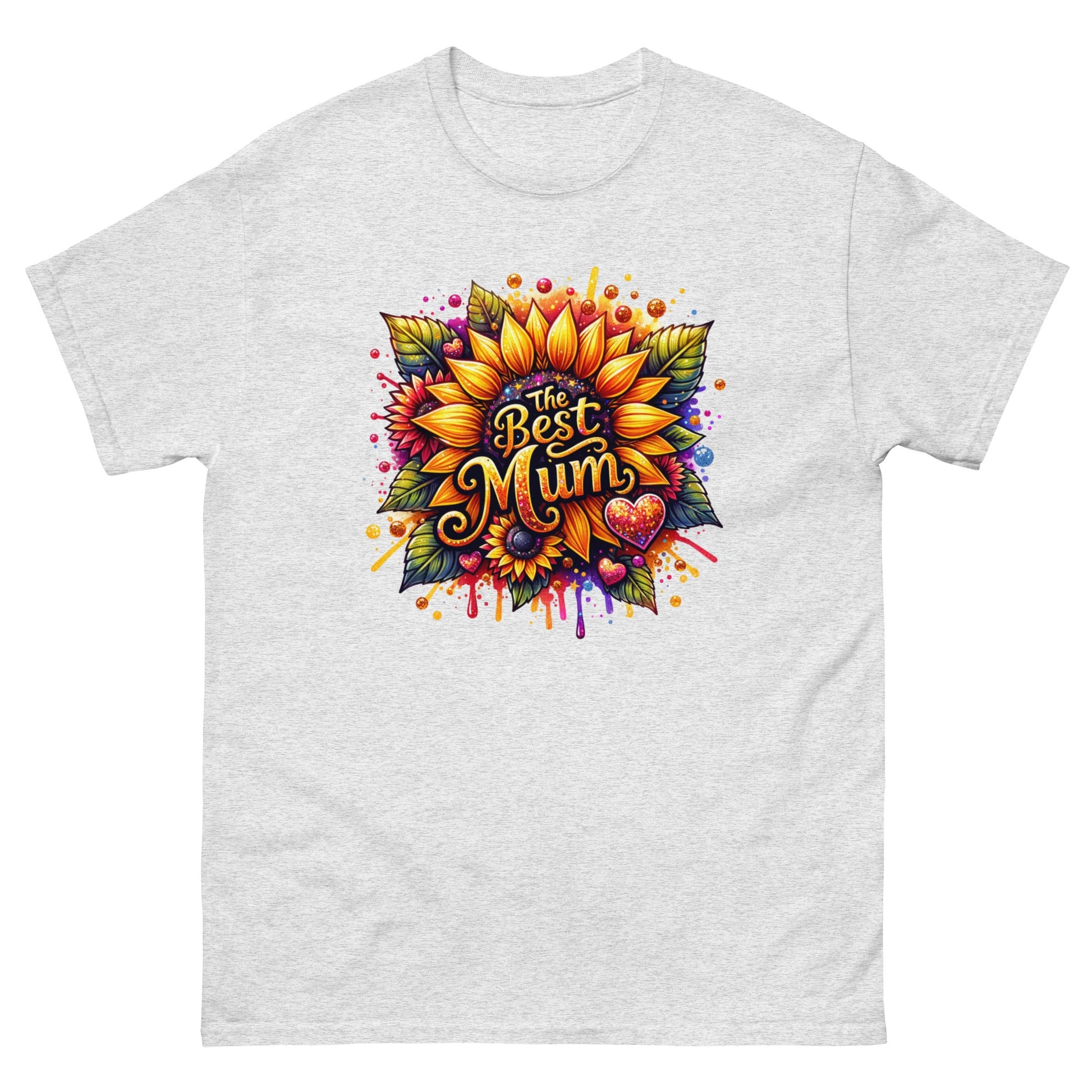 Best Mum Sunflower | Mother's Day T-Shirt - Ash - T-Shirts Online