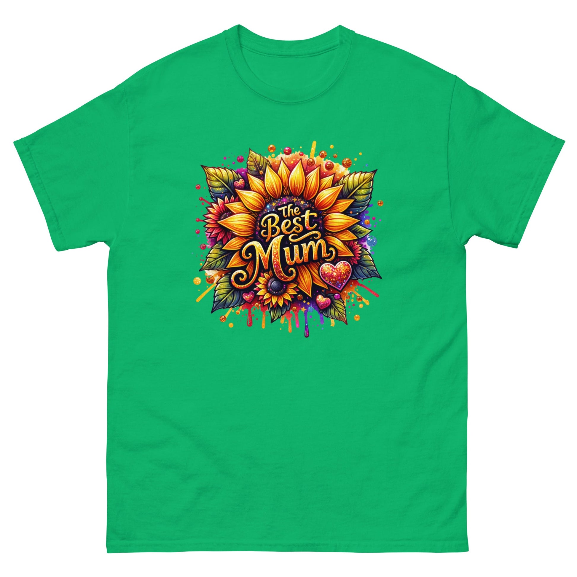 Best Mum Sunflower | Mother's Day T-Shirt - Irish Green - T-Shirts Online