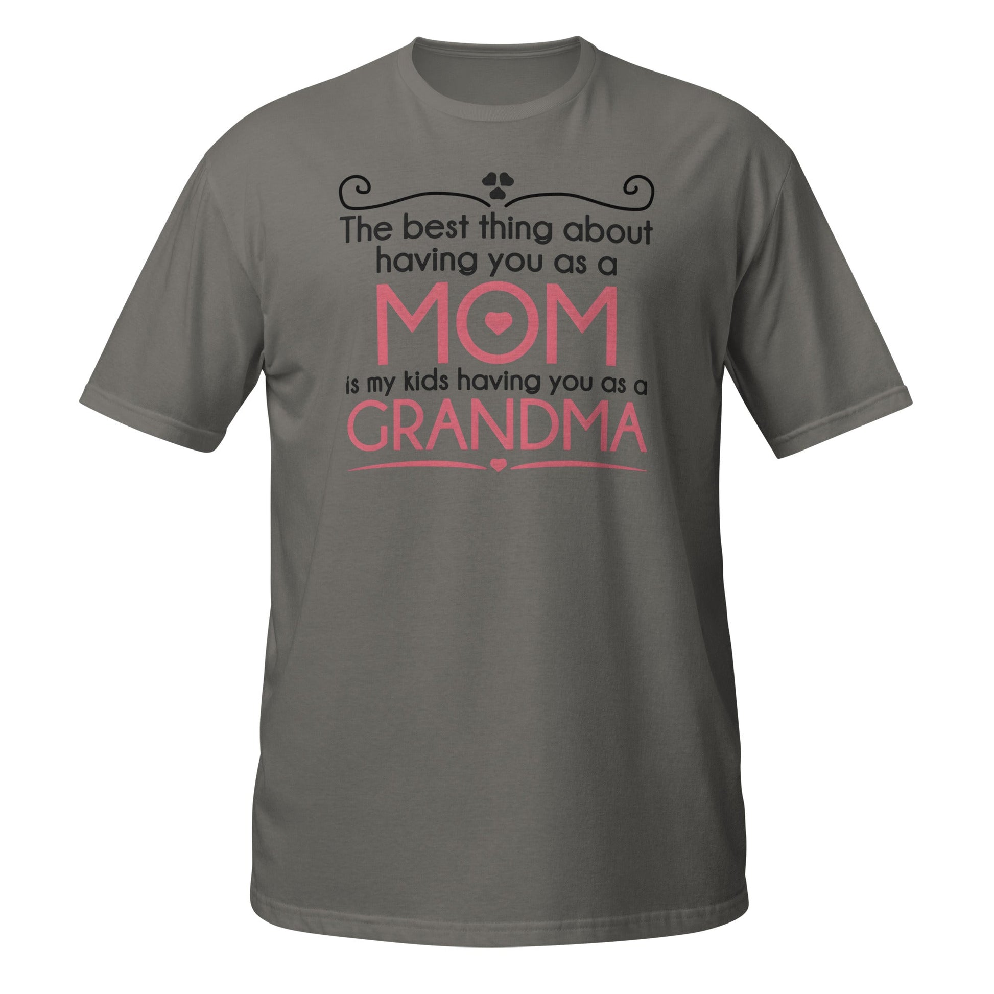 Best Thing About Mom Grandma T-Shirt | Sweet Gift Tee - Charcoal - T-Shirts Online