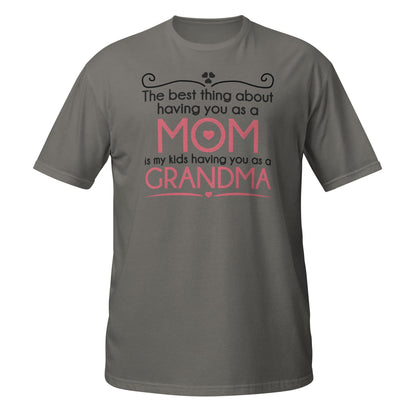Best Thing About Mom Grandma T-Shirt | Sweet Gift Tee - Charcoal - T-Shirts Online
