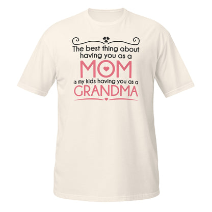 Best Thing About Mom Grandma T-Shirt | Sweet Gift Tee - Natural - T-Shirts Online