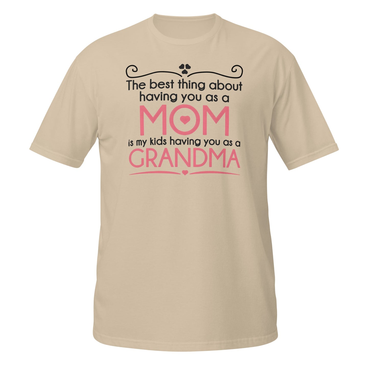 Best Thing About Mom Grandma T-Shirt | Sweet Gift Tee - Sand - T-Shirts Online