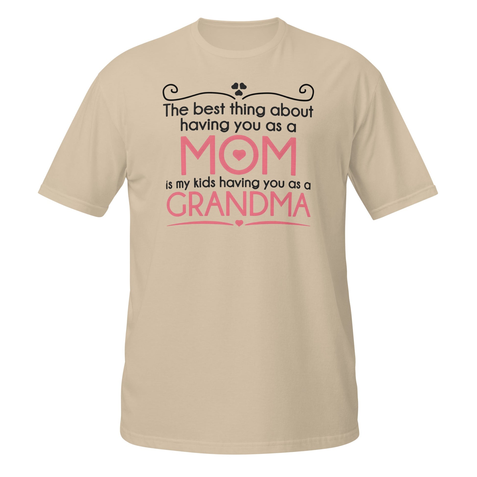Best Thing About Mom Grandma T-Shirt | Sweet Gift Tee - Sand - T-Shirts Online