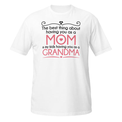 Best Thing About Mom Grandma T-Shirt | Sweet Gift Tee - White - T-Shirts Online