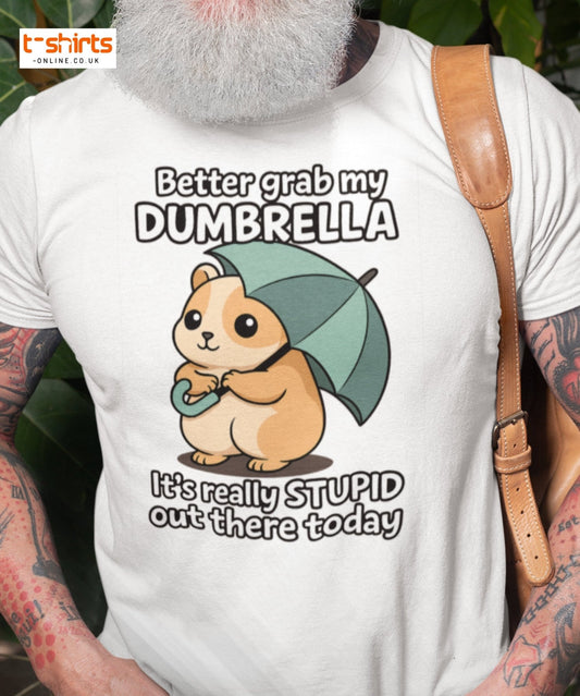 Better Grab My Dumbrella Tee – Funny Hamster Shirt - Black - T-Shirts Online