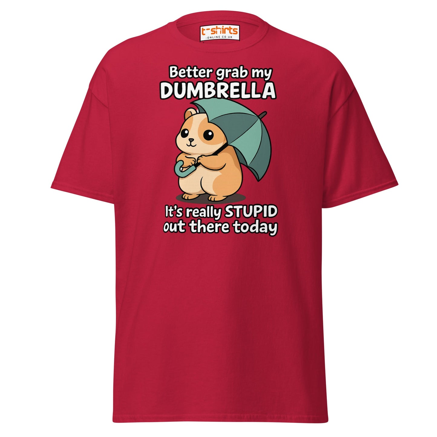 Better Grab My Dumbrella Tee – Funny Hamster Shirt - Cardinal - T-Shirts Online