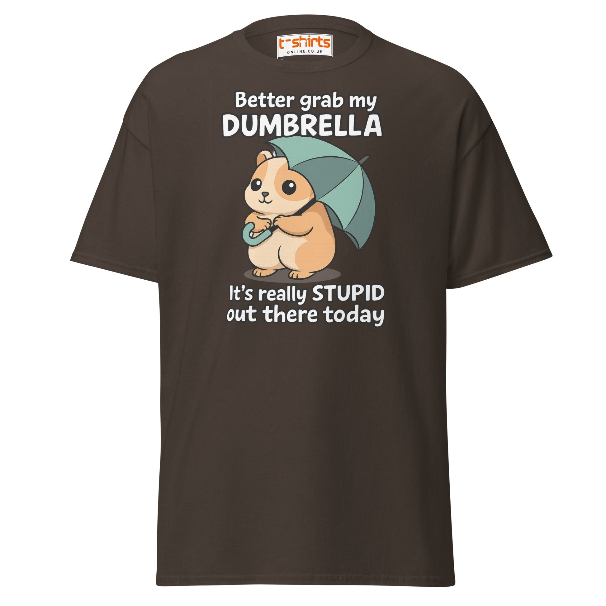 Better Grab My Dumbrella Tee – Funny Hamster Shirt - Dark Chocolate - T-Shirts Online