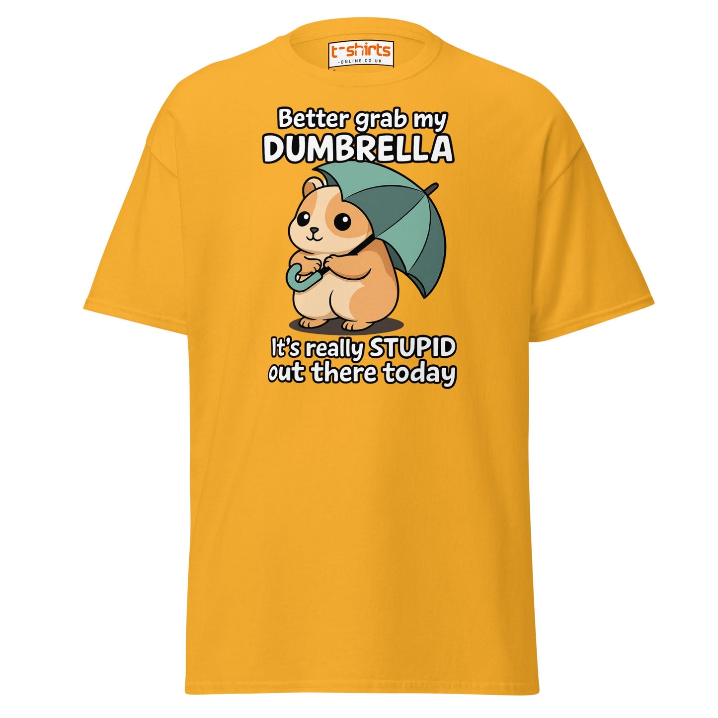 Better Grab My Dumbrella Tee – Funny Hamster Shirt - Gold - T-Shirts Online