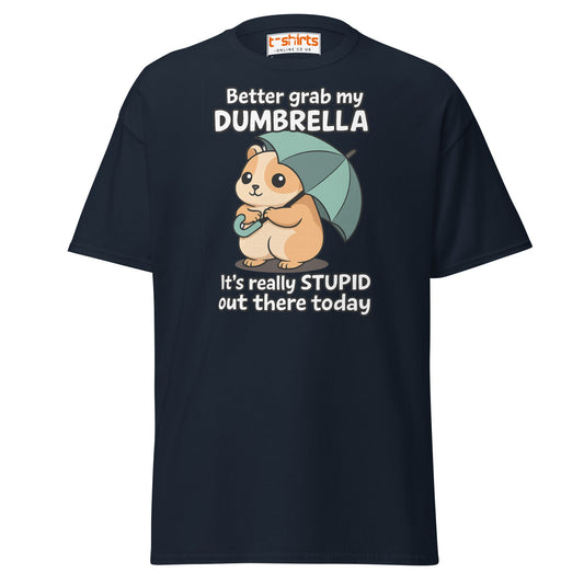 Better Grab My Dumbrella Tee – Funny Hamster Shirt - Navy - T-Shirts Online