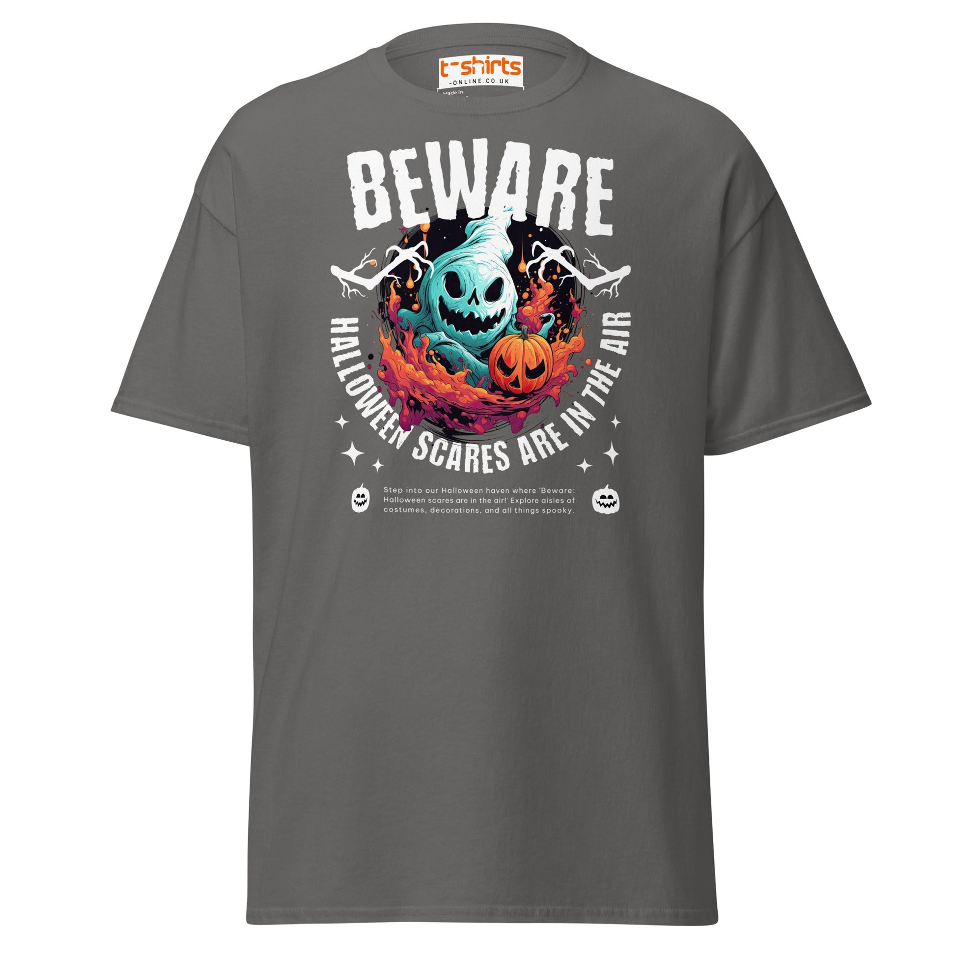 Beware Halloween Scares T-Shirt - Charcoal - T-Shirts Online