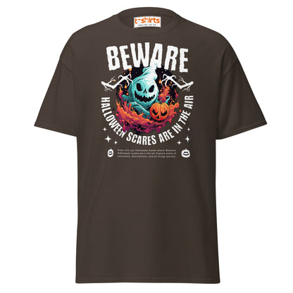 Beware Halloween Scares T-Shirt - Dark Chocolate - T-Shirts Online