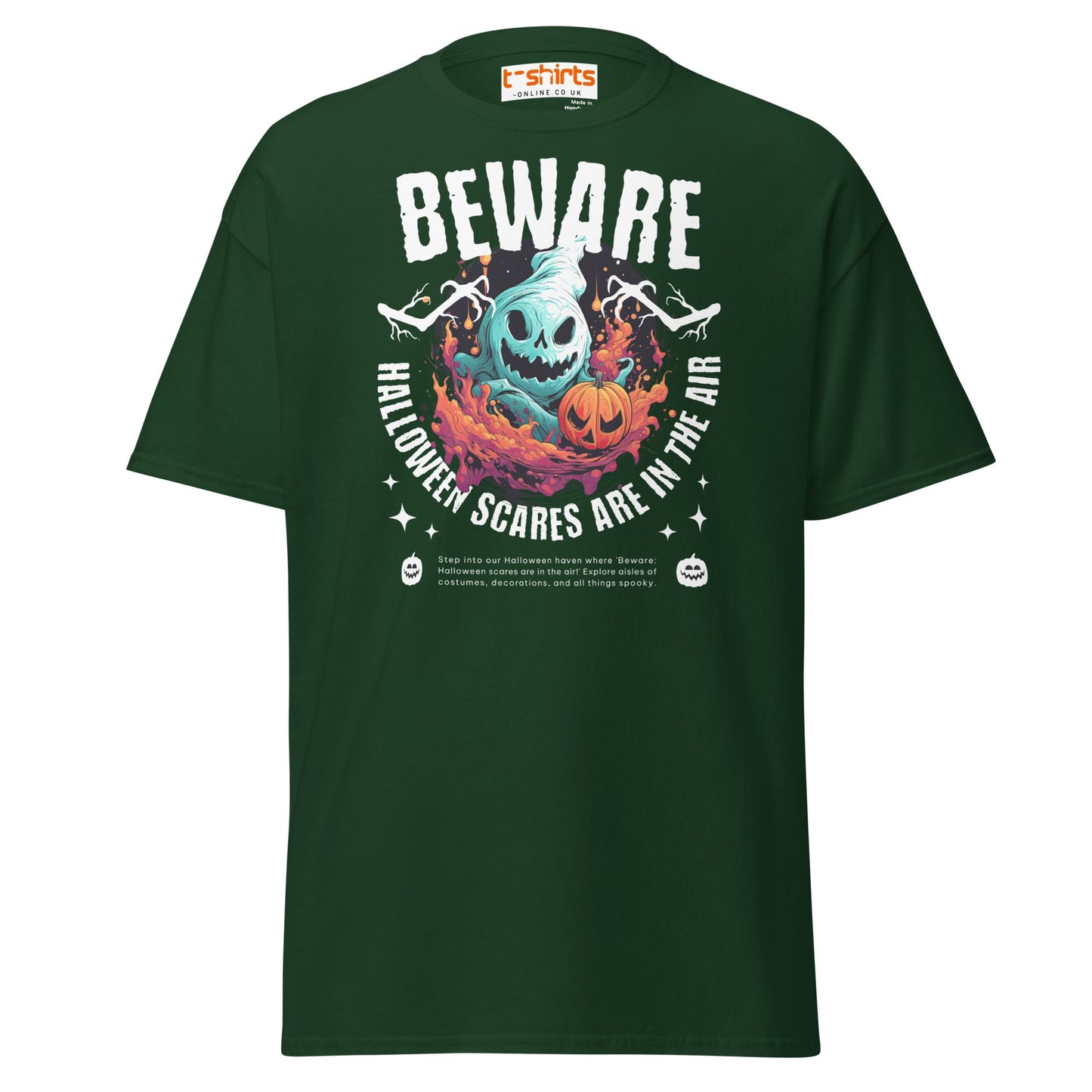 Beware Halloween Scares T-Shirt - Forest Green - T-Shirts Online