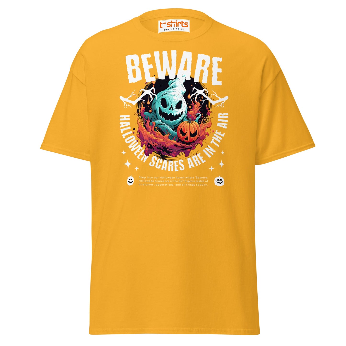 Beware Halloween Scares T-Shirt - Gold - T-Shirts Online