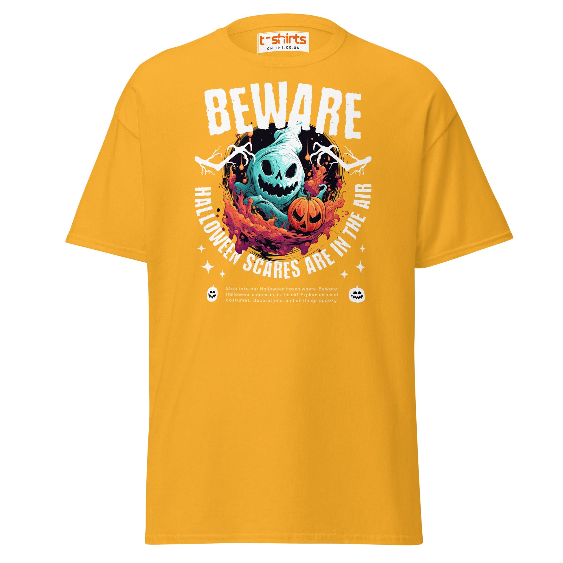 Beware Halloween Scares T-Shirt - Gold - T-Shirts Online
