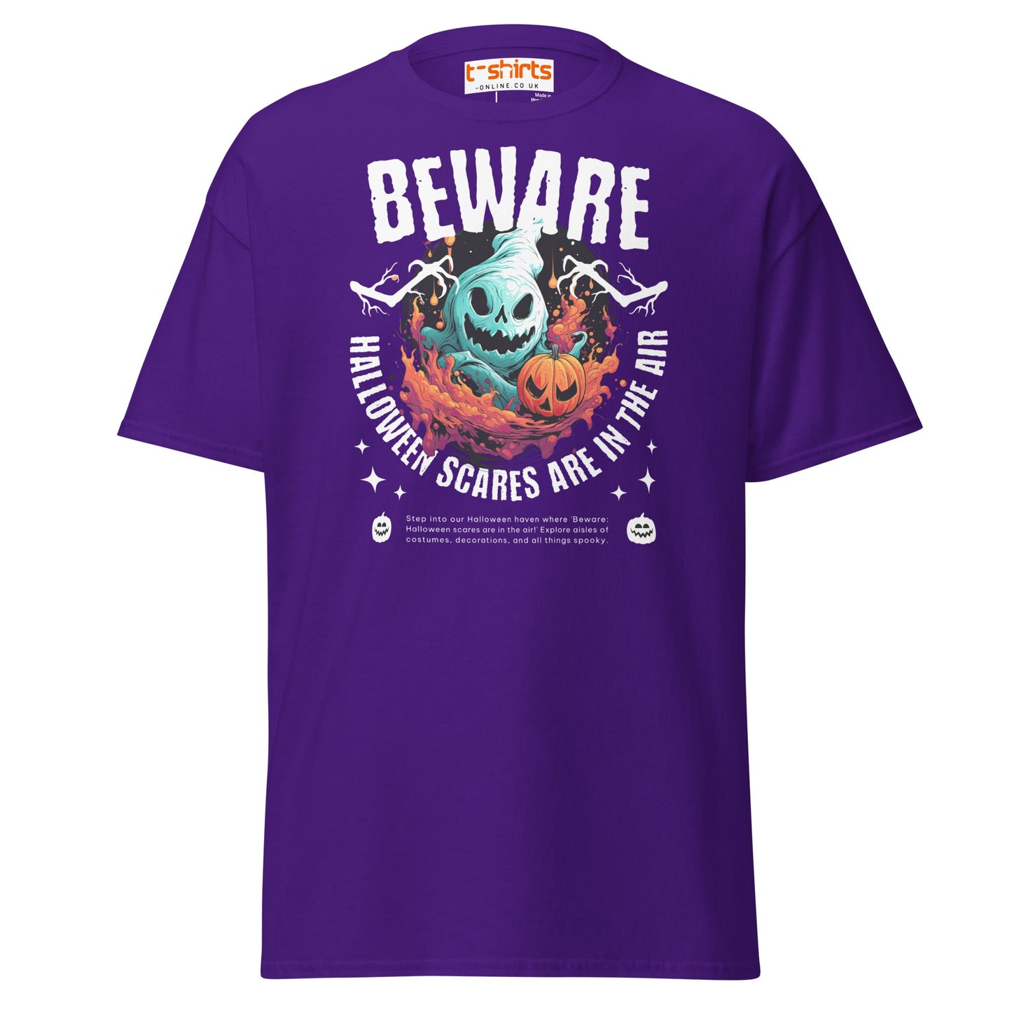 Beware Halloween Scares T-Shirt - Purple - T-Shirts Online