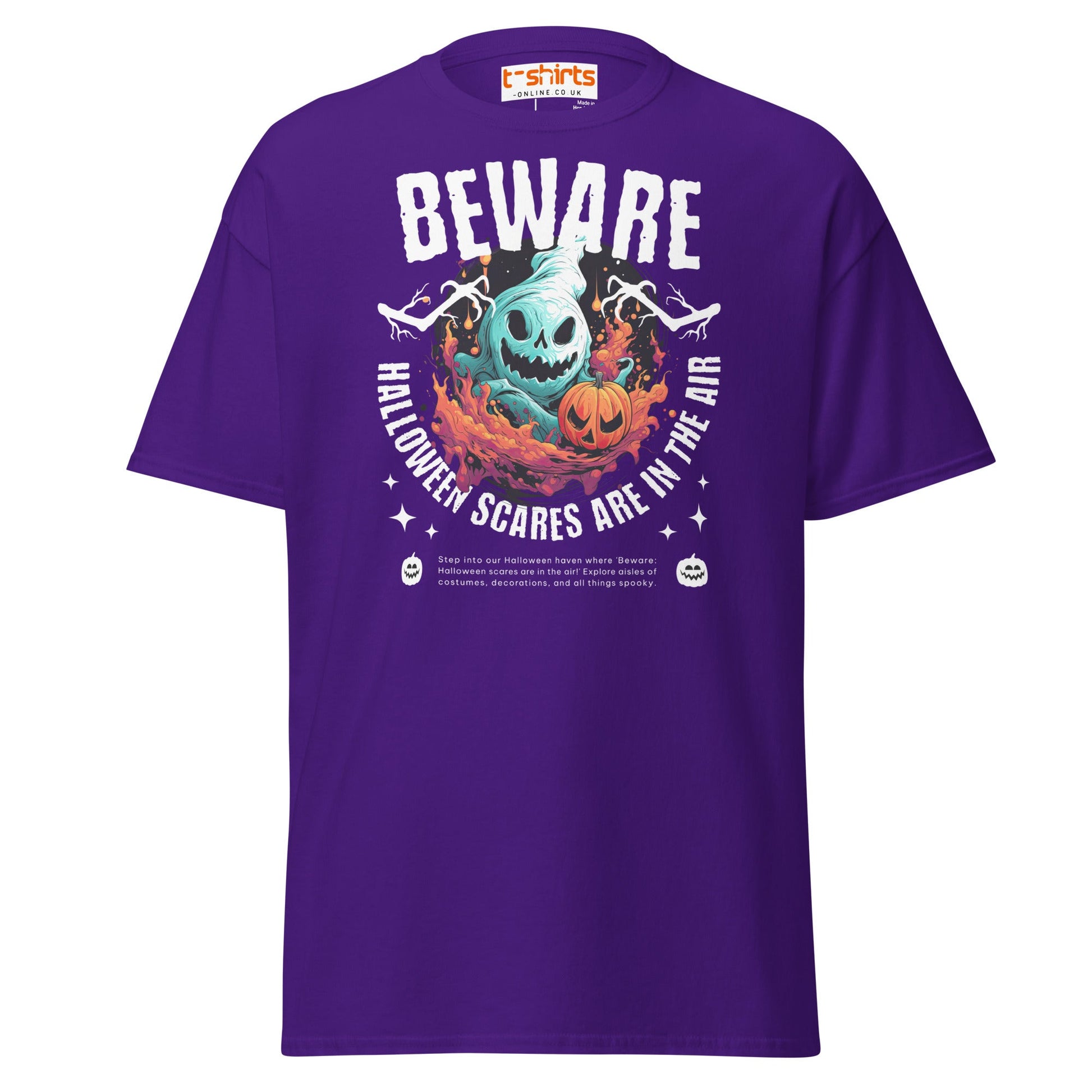 Beware Halloween Scares T-Shirt - Purple - T-Shirts Online