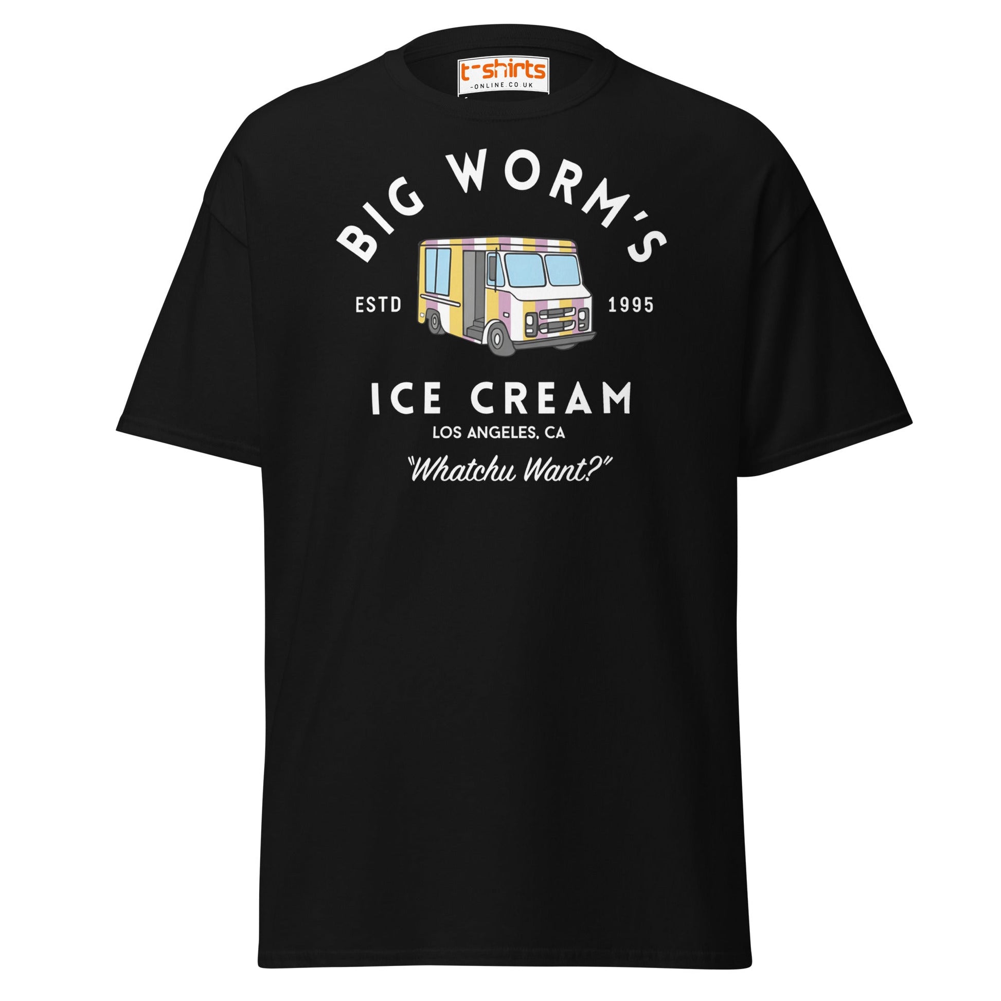 Big Worm’s Ice Cream T-Shirt | Retro LA Streetwear Tee - Black - T-Shirts Online